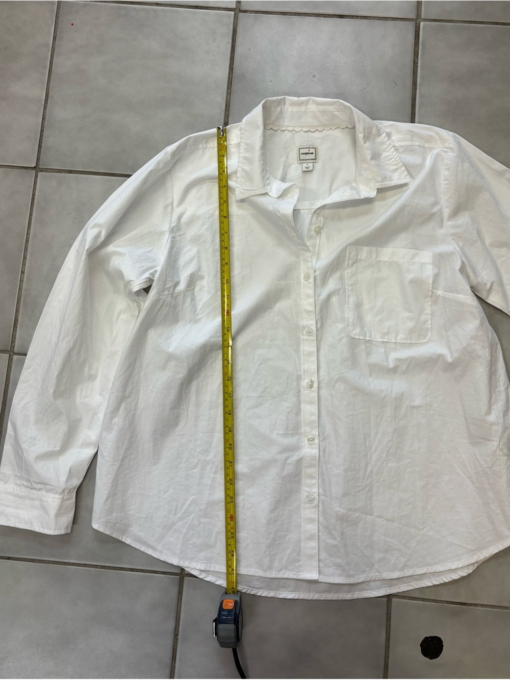 Maeve Shrunken Bennet Button-Down Shirt - White - Picture 11 of 12